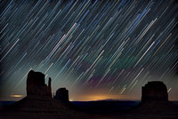 Monument Valley. taken at cabin. set up for star trails & stacked the photo. done wrong looks cool
